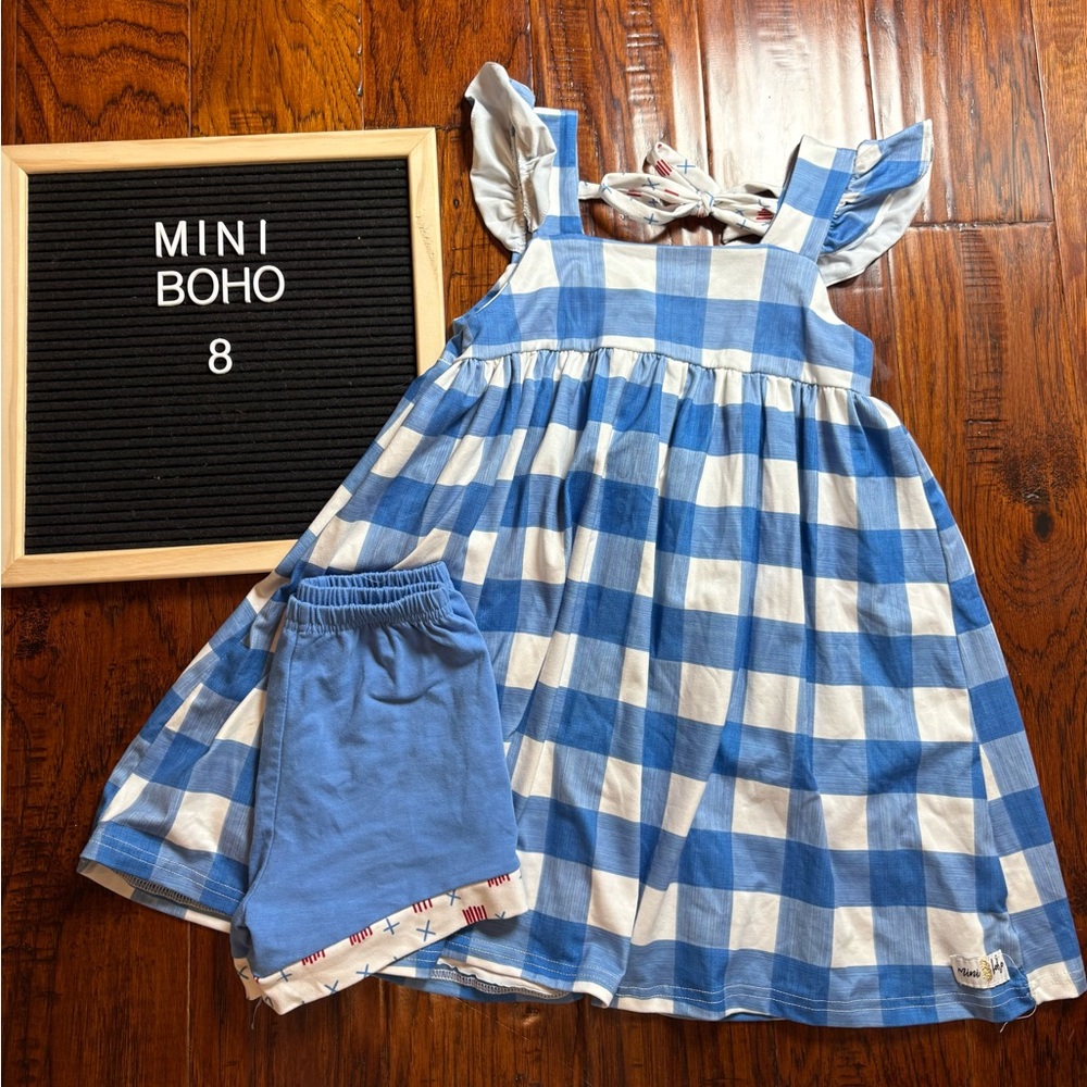 Blue Checkered Kids Dress